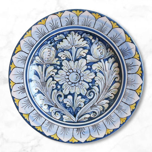 Sicily dinner plate, hand-painted ceramic, artisan-made in Italy, Sicilian art, decorative serving plate
