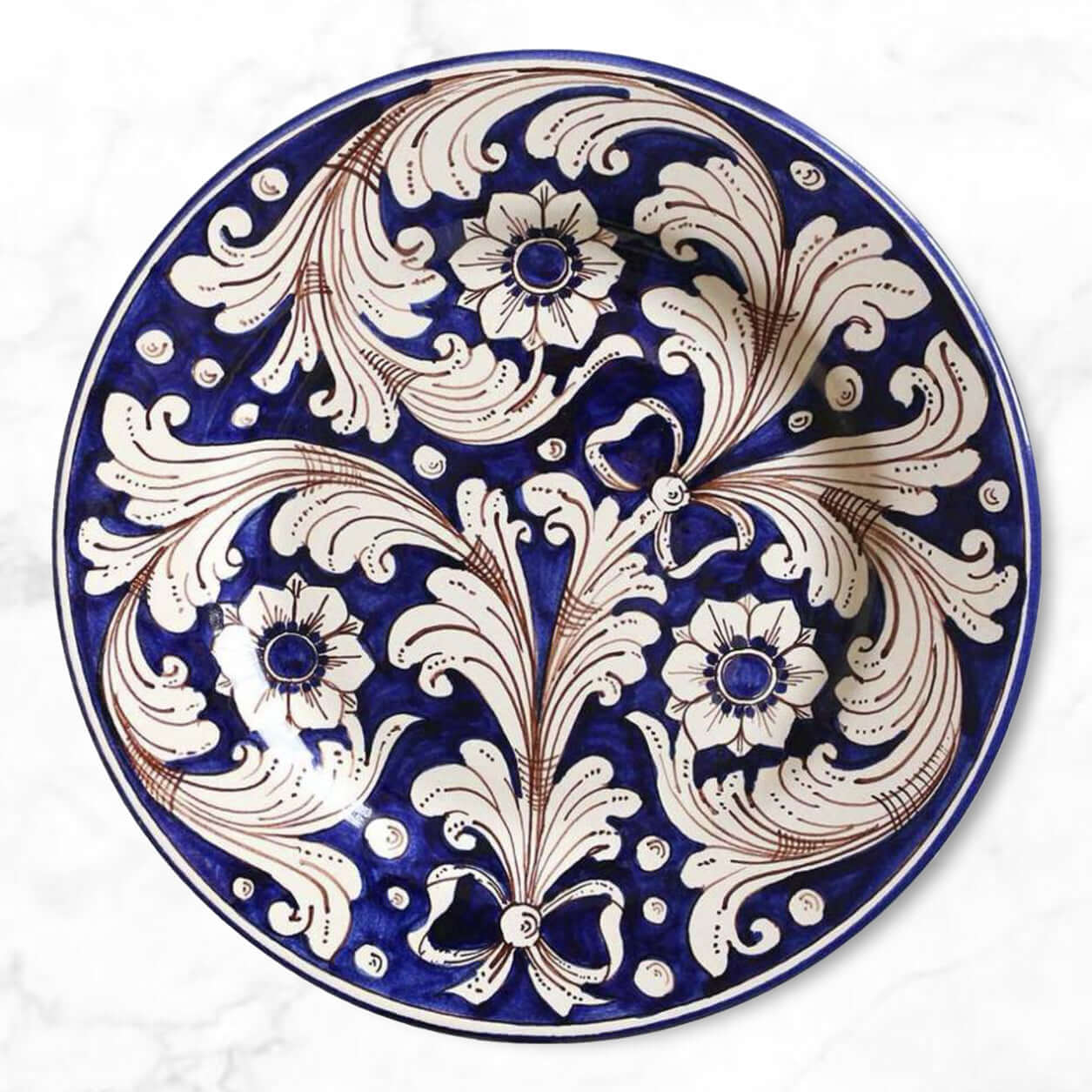 Sicily dinner plate, hand-painted ceramic, artisan-made in Italy, Sicilian art, decorative serving plate