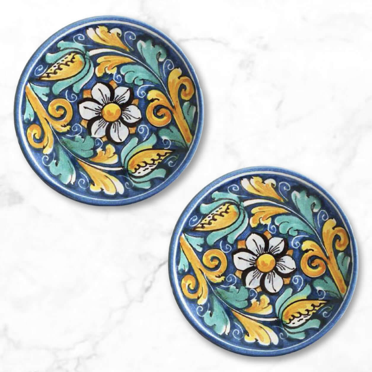 Sicily dessert plate, hand-painted ceramic, artisan-made in Italy, Sicilian art, aperitivo plate