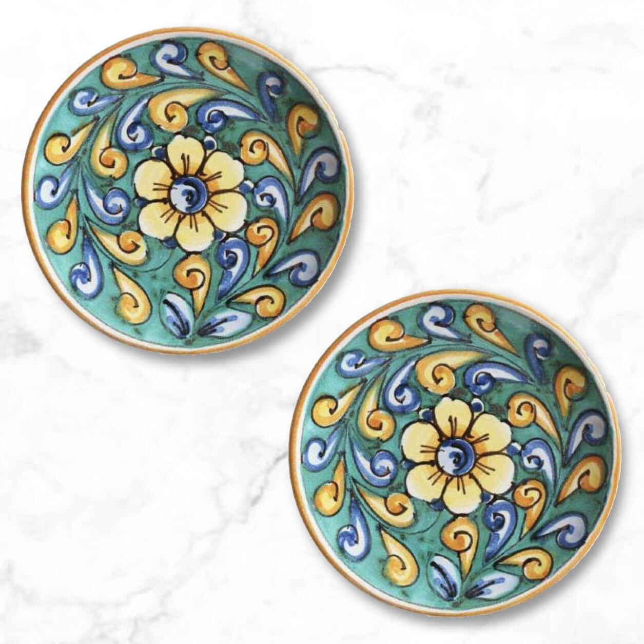 Sicily dessert plate, hand-painted ceramic, artisan-made in Italy, Sicilian art, aperitivo plate