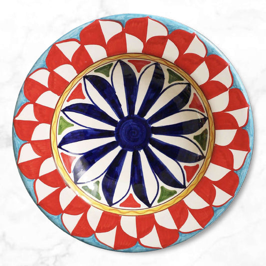 Sicily deep dinner plate, hand-painted ceramic, Sicilian tradition, decorative serving plate, artisan-made in Italy