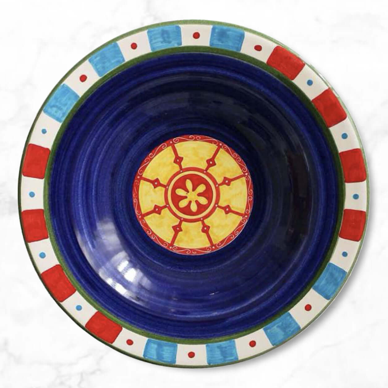 Paladini design dinner plate, hand-painted ceramic, Sicilian tradition, decorative serving plate, artisan-made in Italy